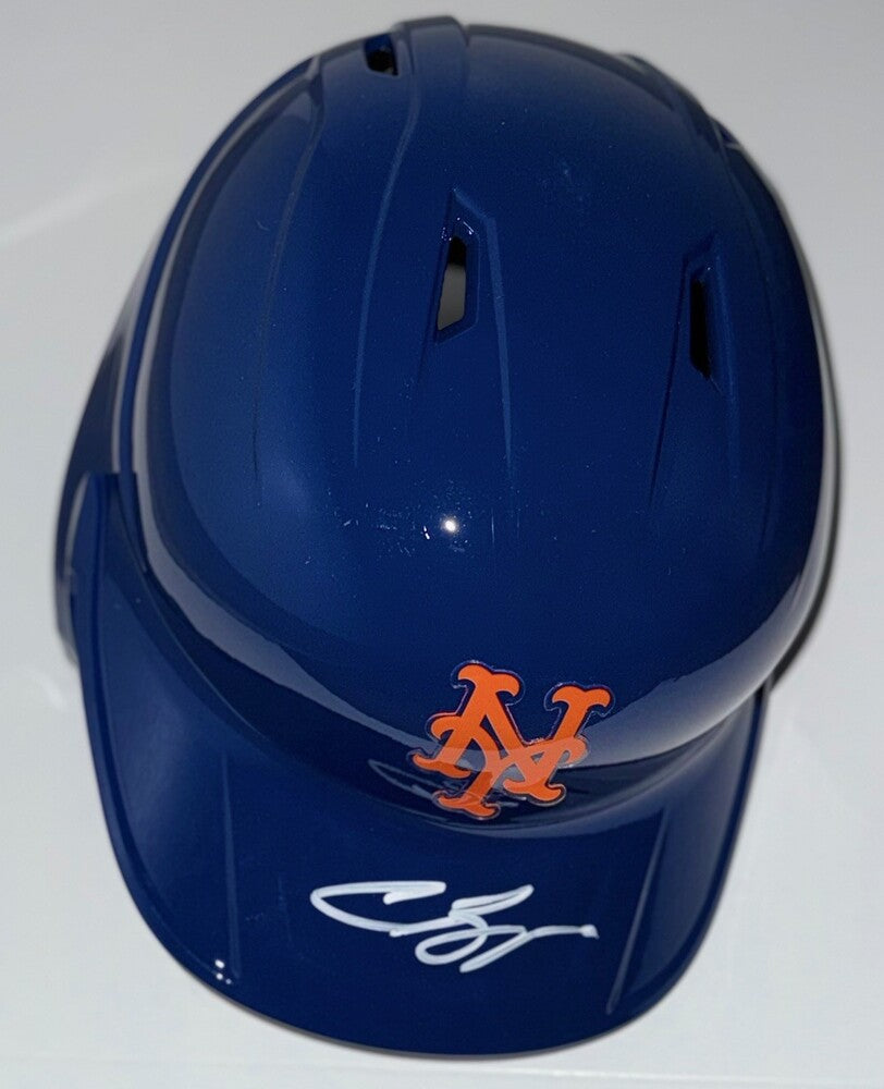Carson Benge Autographed Mets Helmet
