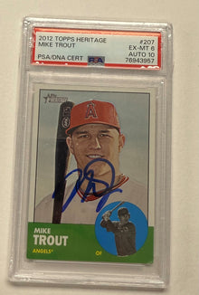Mike Trout Autographed Topps Heritage Trading Card